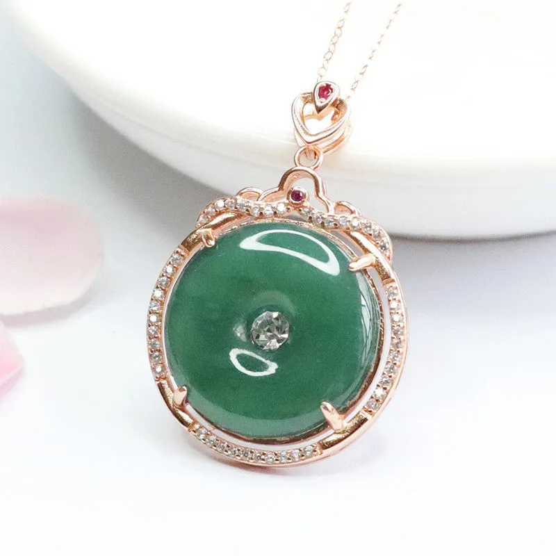 Ice Jade Sterling Silver Pendant Necklace by Planderful Collection