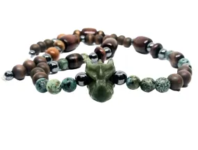 Jade Crystal Dragon Head Necklace