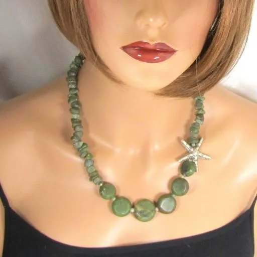 Jade Nugget & Coin  Necklace