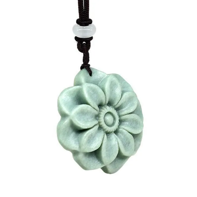 Jade Sunflower Pendant Necklace