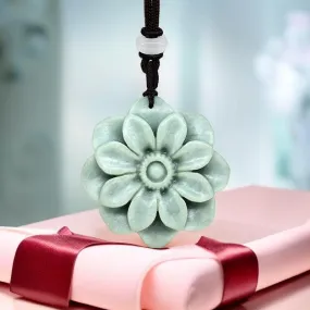 Jade Sunflower Pendant Necklace