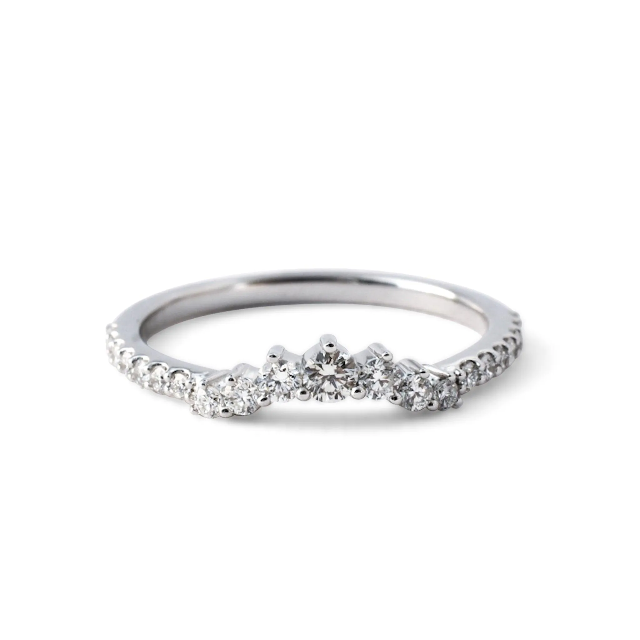 Julia Accented Contoured Diamond Band