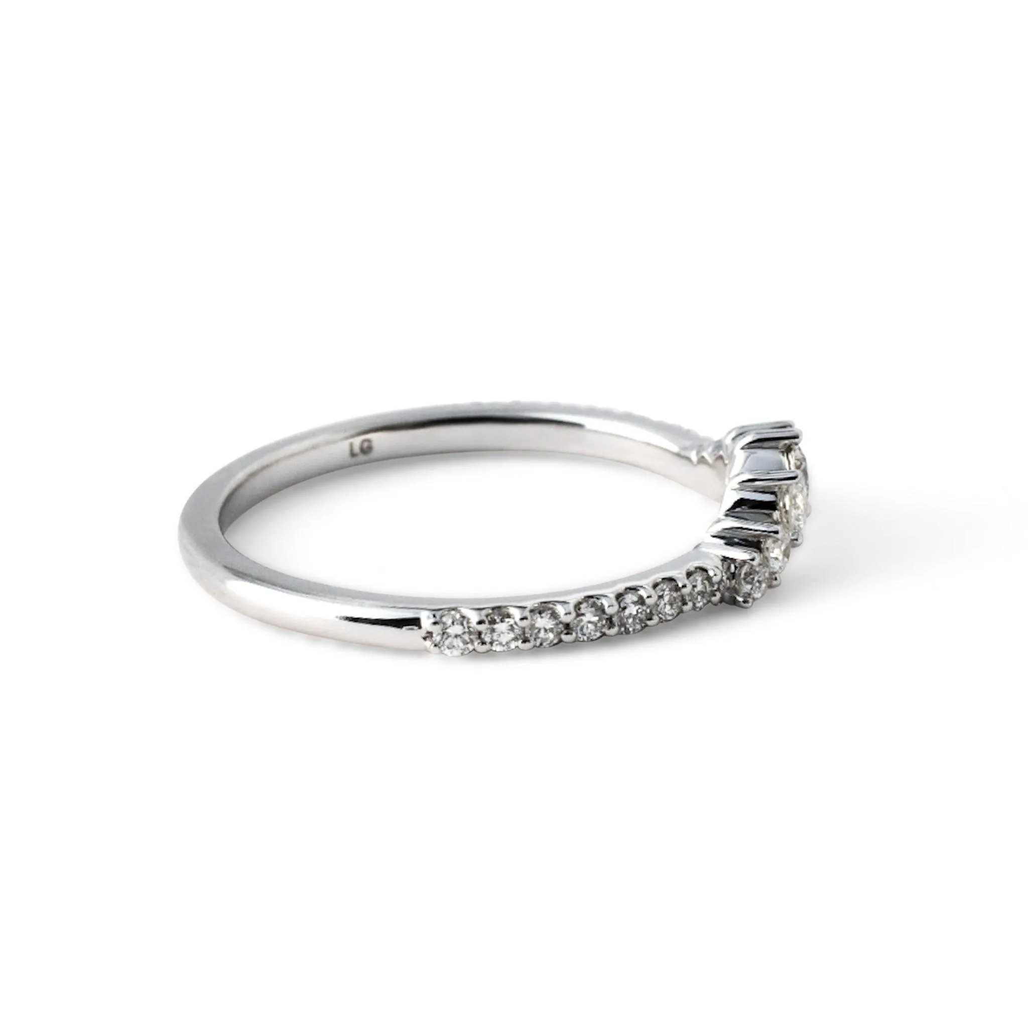 Julia Accented Contoured Diamond Band