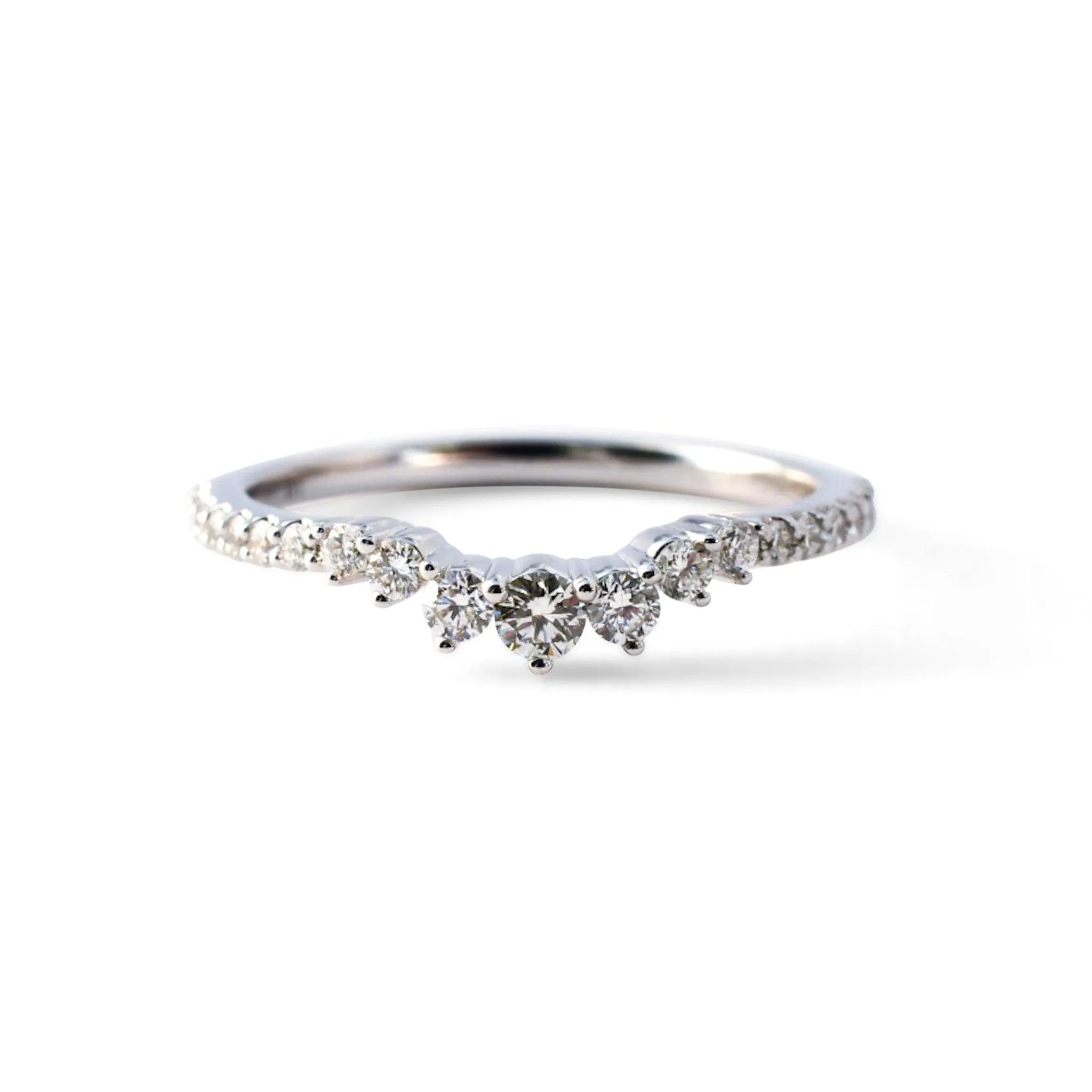 Julia Accented Contoured Diamond Band