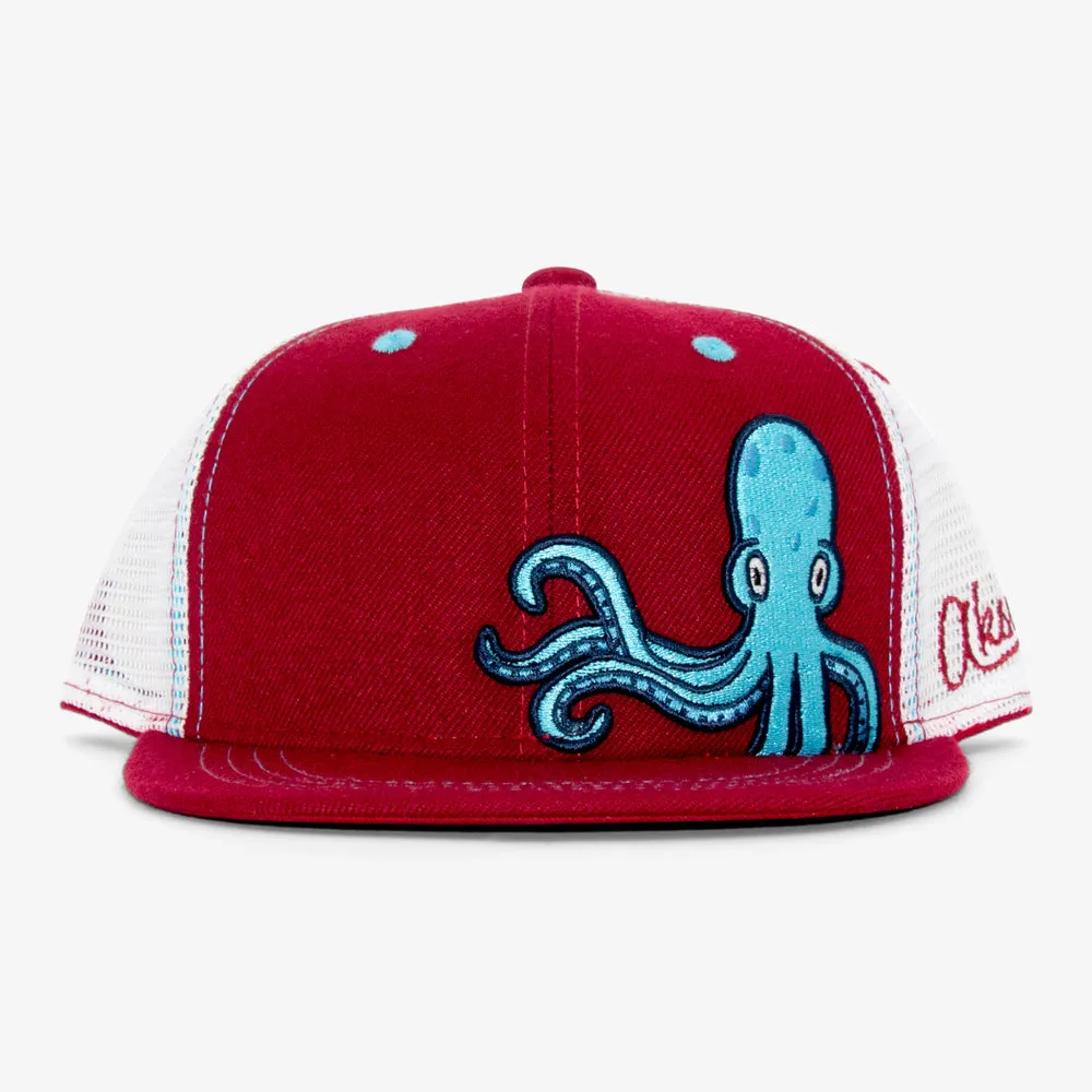 Kids Octopus Flatbill Snapback Hat