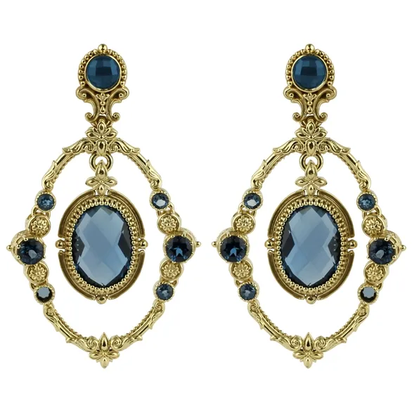 Konstantino Flamenco 18k Gold London Blue Topaz Drop Earrings