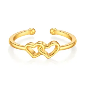 Kyerlyn Dainty Gold Heart Stackable Rings