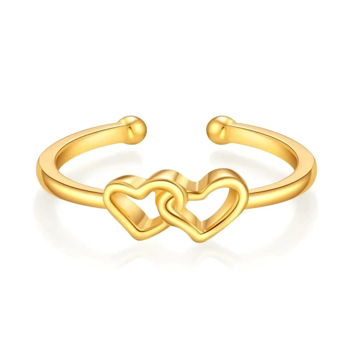 Kyerlyn Dainty Gold Heart Stackable Rings