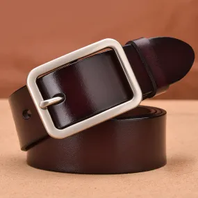 Leather belt buckle belt