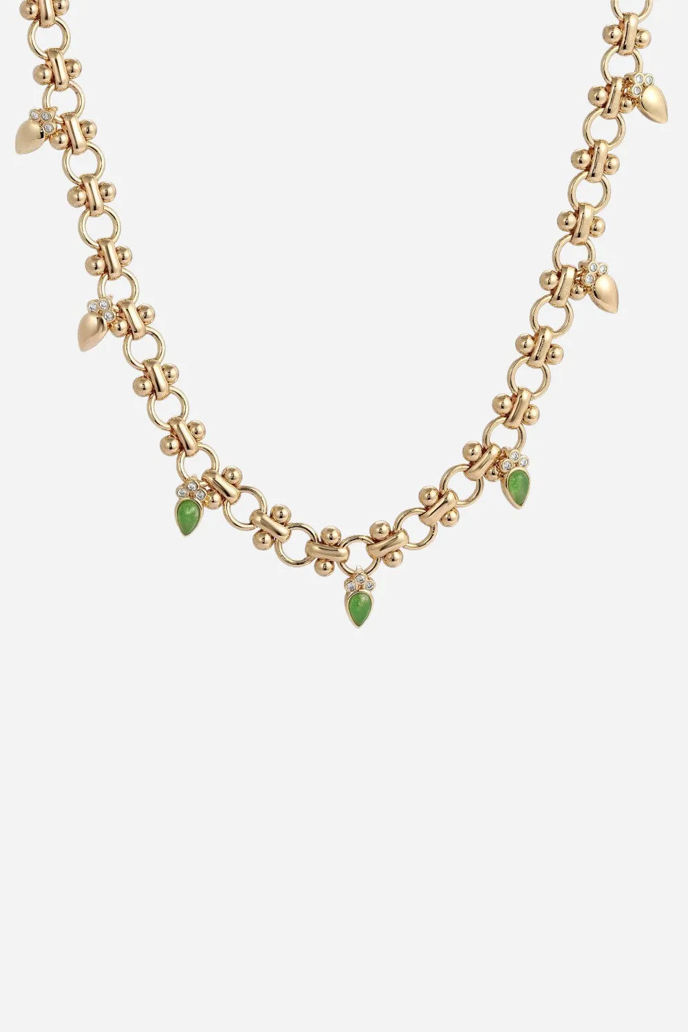 Leeada Athena Necklace in Gold Jade