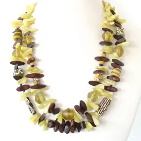 Lemongrass: Double Strand Necklace in Olive Jade