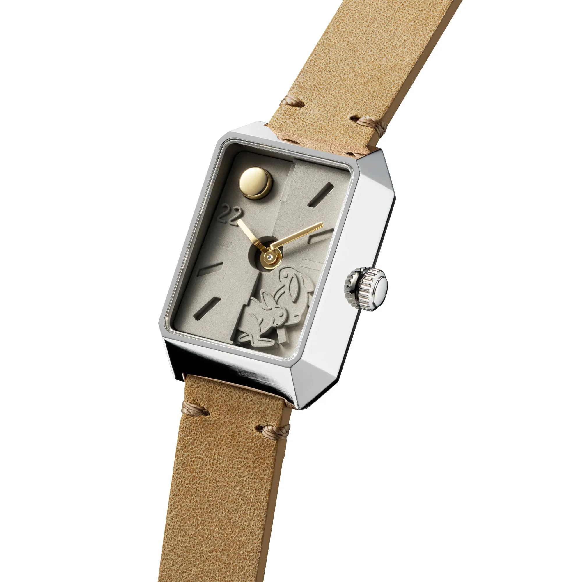 Limited Rabbit Edition Concrete Watch Manual Wind_Silver grass (Woman)