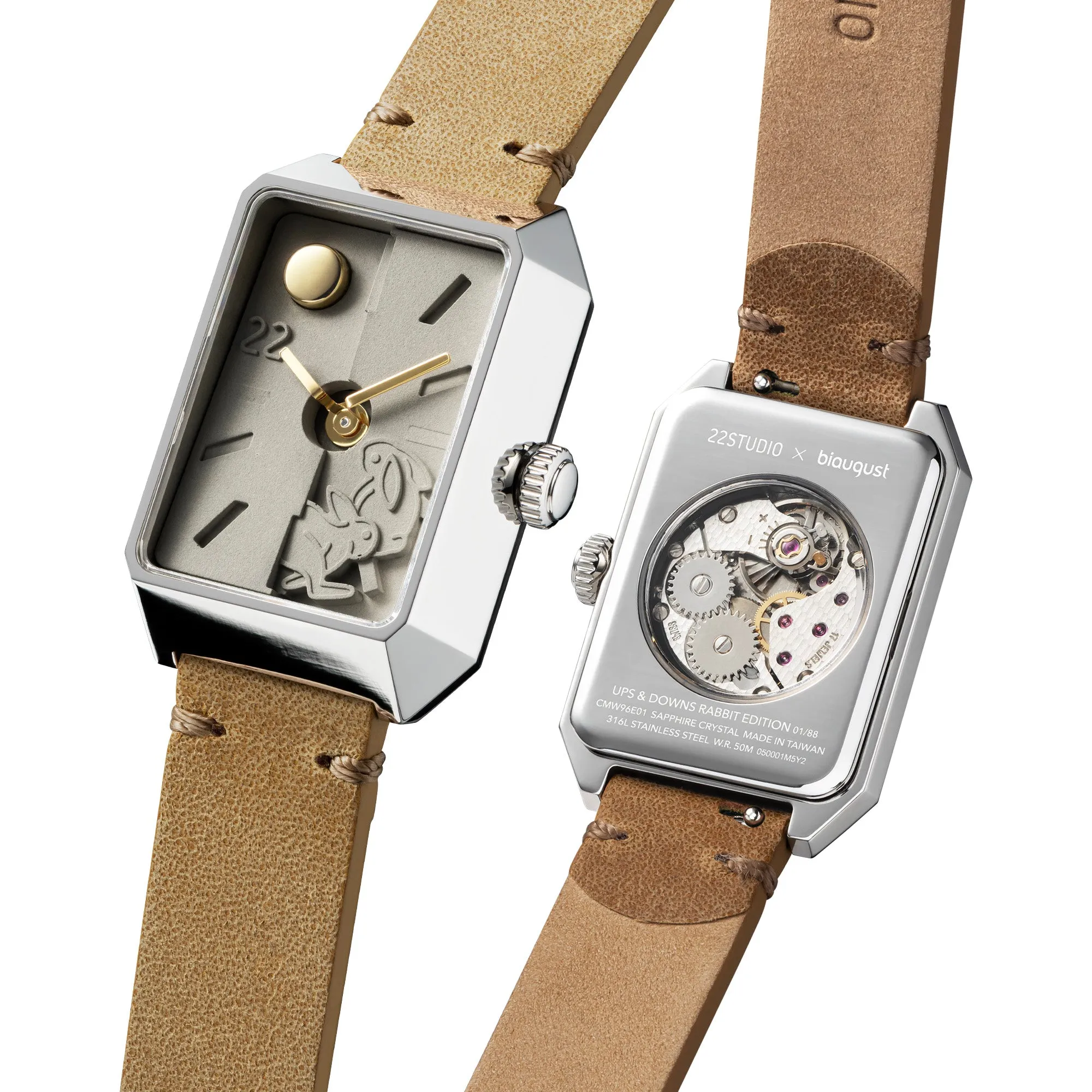 Limited Rabbit Edition Concrete Watch Manual Wind_Silver grass (Woman)