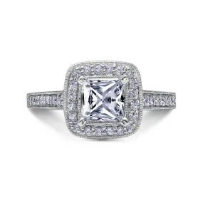 Luminaire Halo Princess Cut Engagement Ring