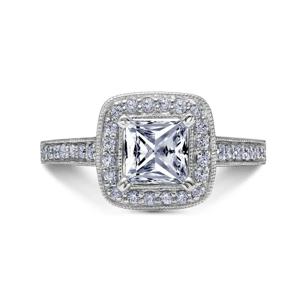 Luminaire Halo Princess Cut Engagement Ring