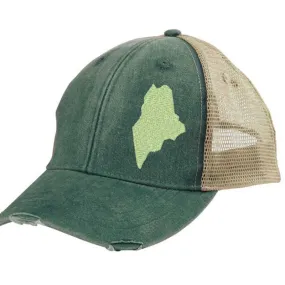 Maine Hat | Distressed Snapback Trucker | state cap | many color choices