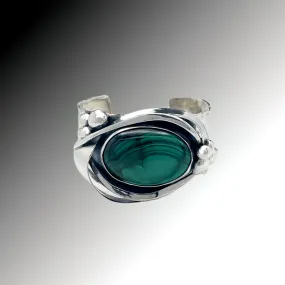 Malachite Silver Cuff Bracelet