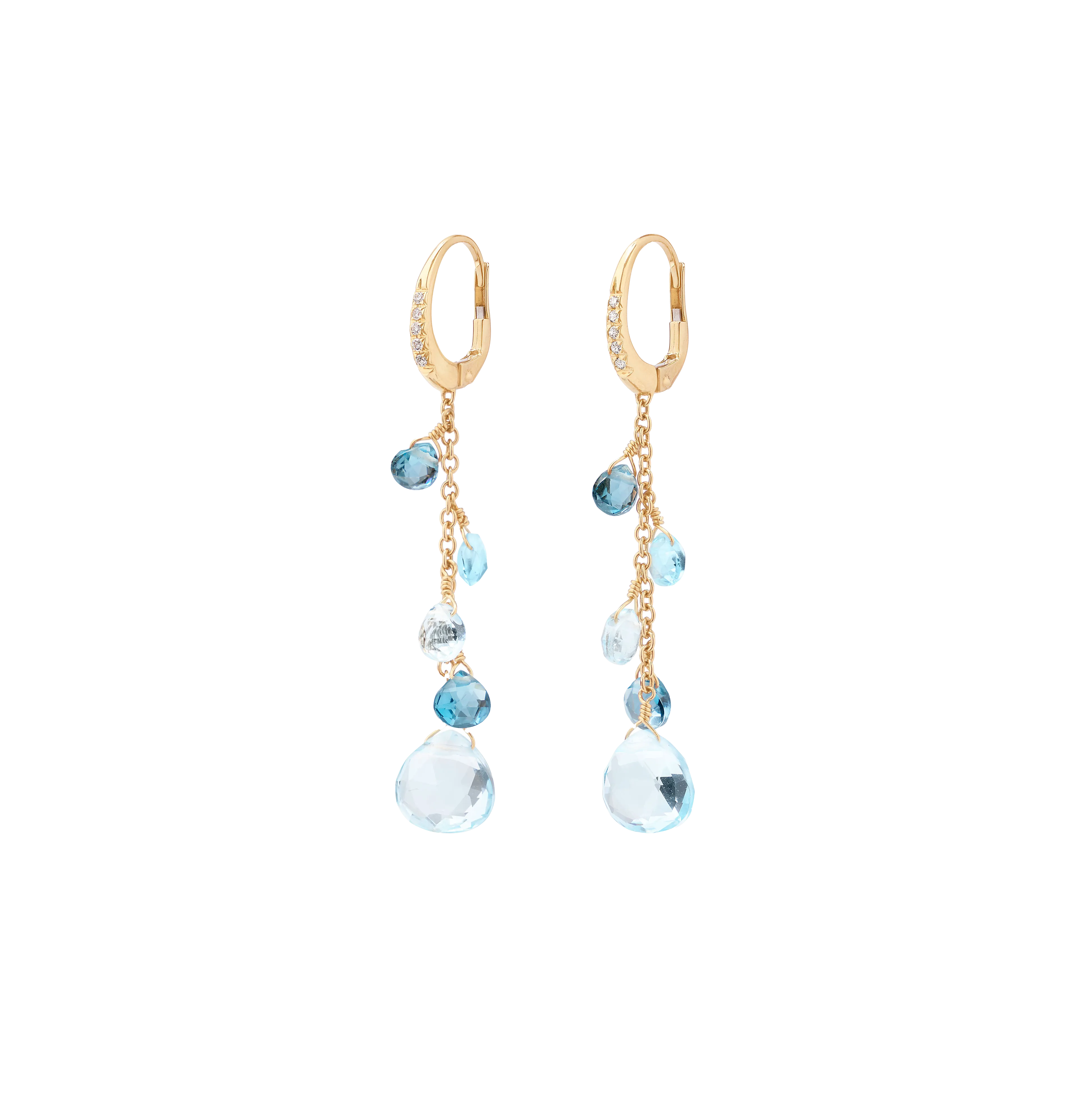 Marco Bicego Paradise Blue Topaz and London Blue Topaz Dangle Earrings