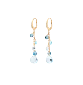 Marco Bicego Paradise Blue Topaz and London Blue Topaz Dangle Earrings