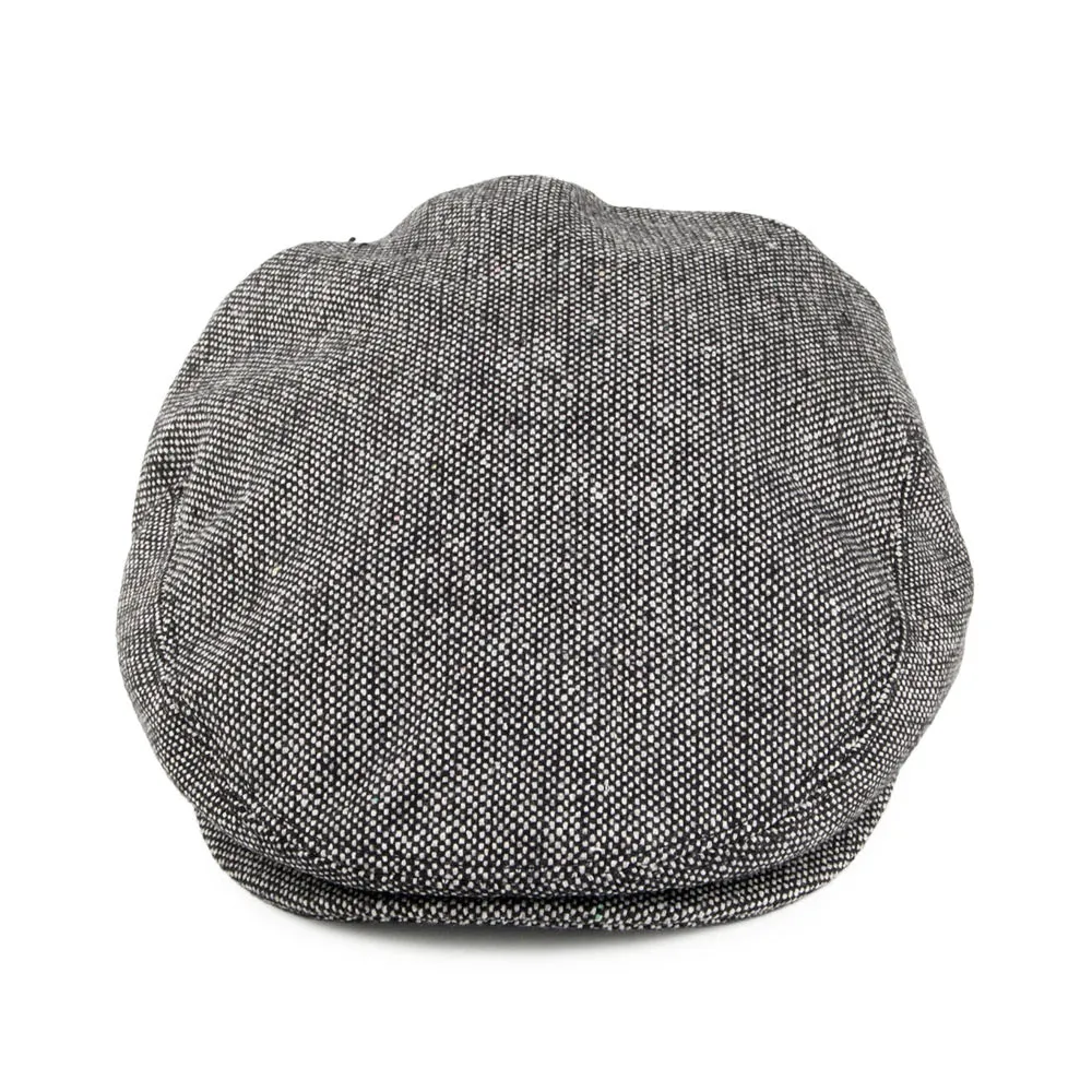 Marl Tweed Flat Cap - Black