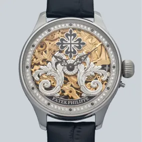 Marriage watch Patek Philippe 48mm men's watch with a pocket watch Manual winding skeleton