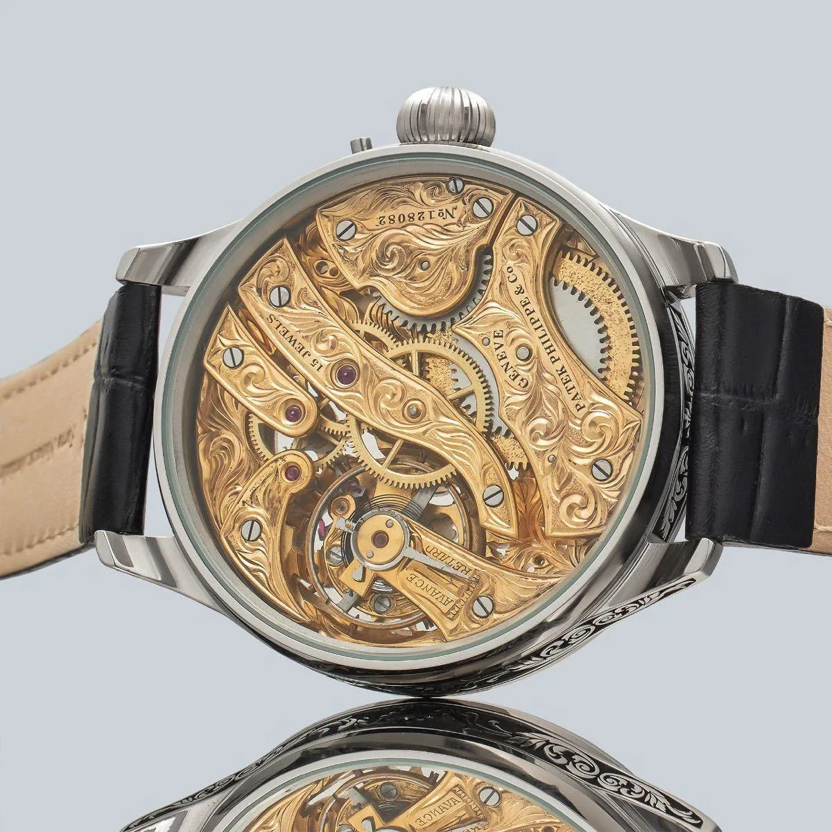 Marriage watch Patek Philippe 48mm men's watch with a pocket watch Manual winding skeleton