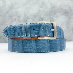 Matte Caiman Tail Belt: Denim