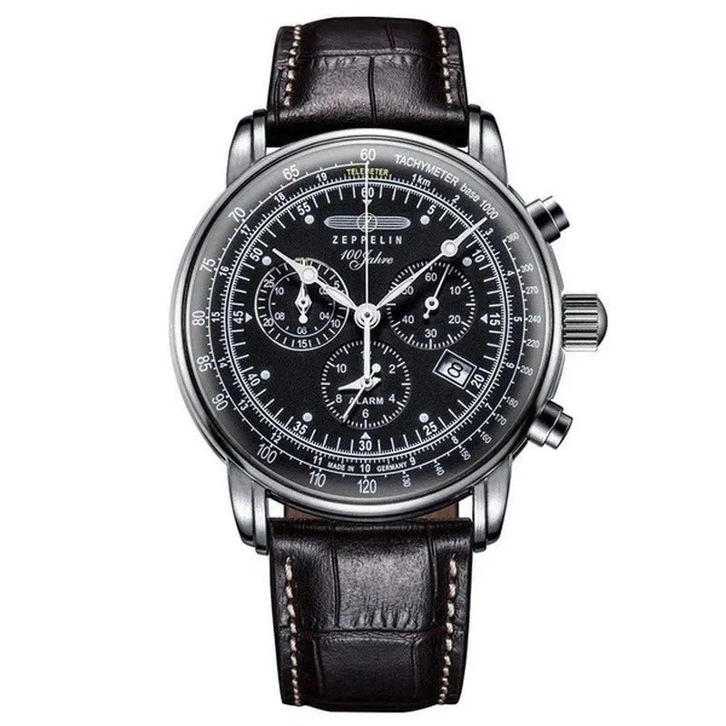 Men Business Quartz Watch Top Leather Waterproof Casual Non-mechanical Watch Men's Three-eye Multi-function Chronograph