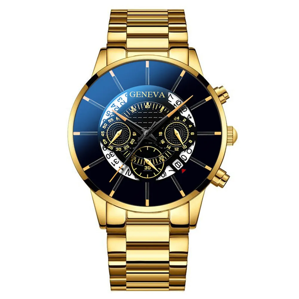 Men's Casual Business Calendar Steel Watch Men's Quartz Watch