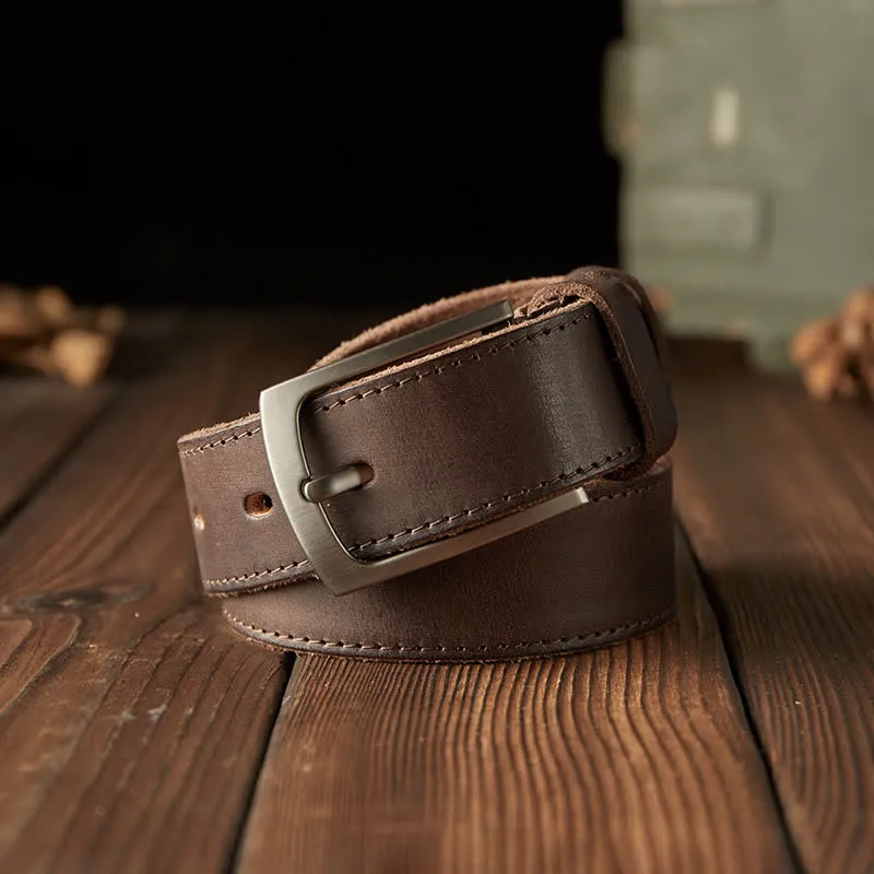 Men's Classic Textured Cowboy Leather Belt