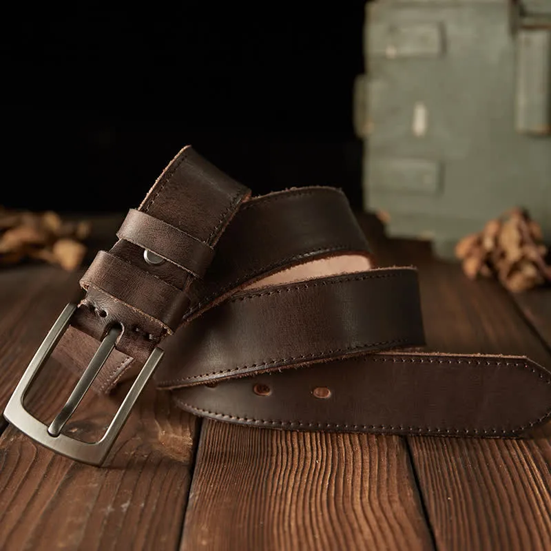 Men's Classic Textured Cowboy Leather Belt