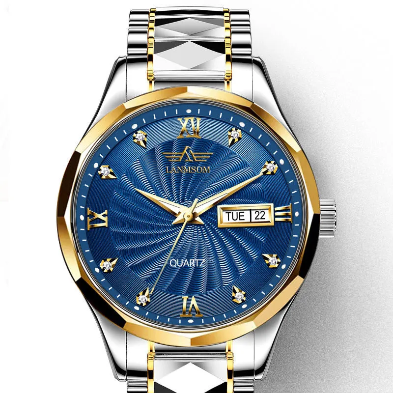 Men's Watch Calendar Quartz Watch Automatic Non-Mechanical Watch Diamond Watch Bracelet