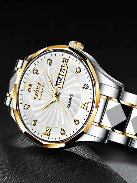 Men's Watch Calendar Quartz Watch Automatic Non-Mechanical Watch Diamond Watch Bracelet