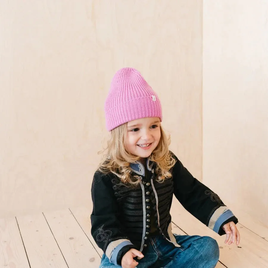 Merino Wool Kids Beanie - Pink