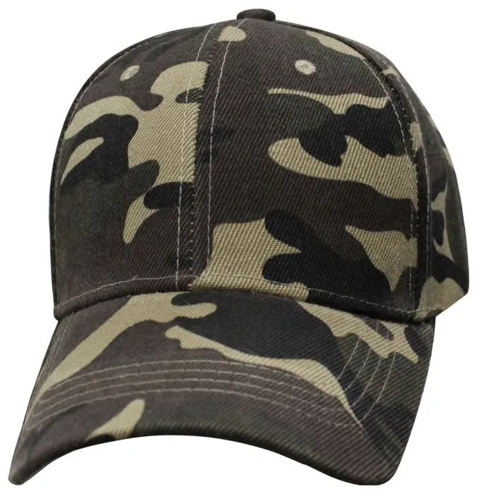 Military Green Camo Blank Ball Cap 6 panel Hat