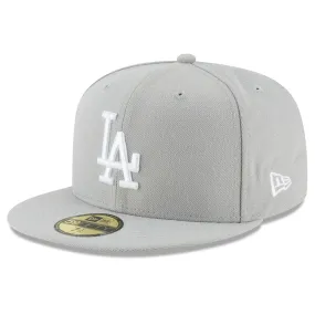 MLB Los Angeles Dodgers New Era Gray Basic 59FIFTY Fitted Hat