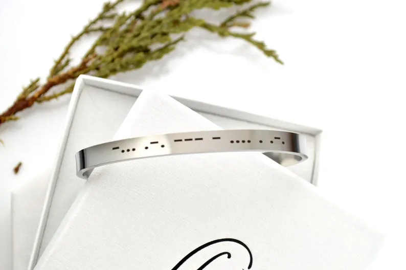 Morse Code Cuff Bracelet, Stainless Steel Personalised Jewelry, Best Friend Cuff, Secret Message Jewellery, No Tarnish Cuff Bracelet