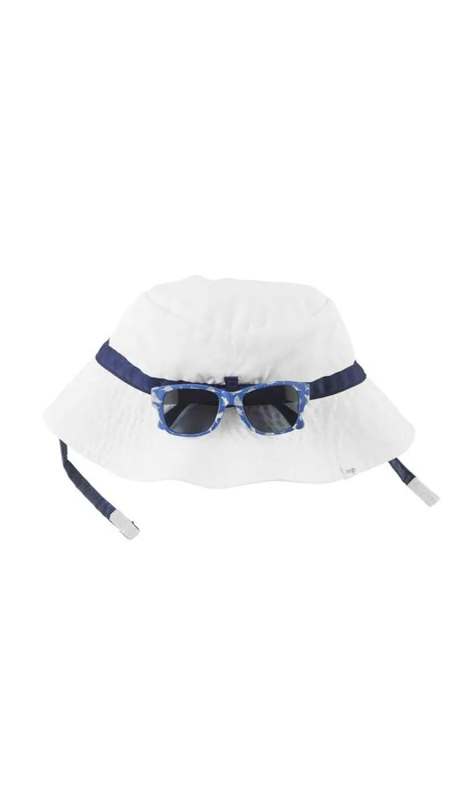 Mud Pie Stripe Hat & Sunglasses Set