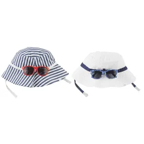 Mud Pie Stripe Hat & Sunglasses Set