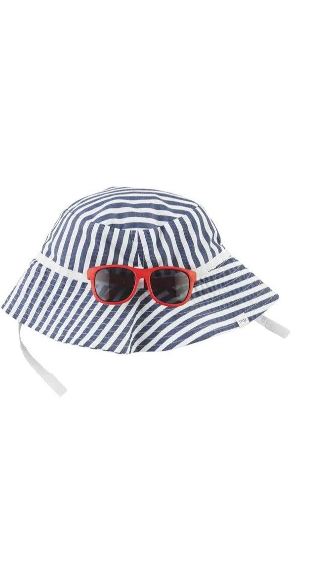 Mud Pie Stripe Hat & Sunglasses Set