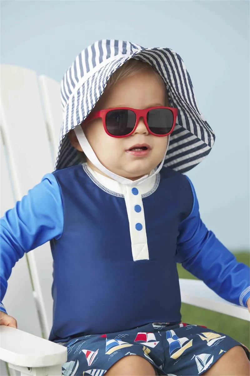 Mud Pie Stripe Hat & Sunglasses Set