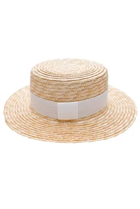 Myaraa WhiteRegular Bow Boater Hat