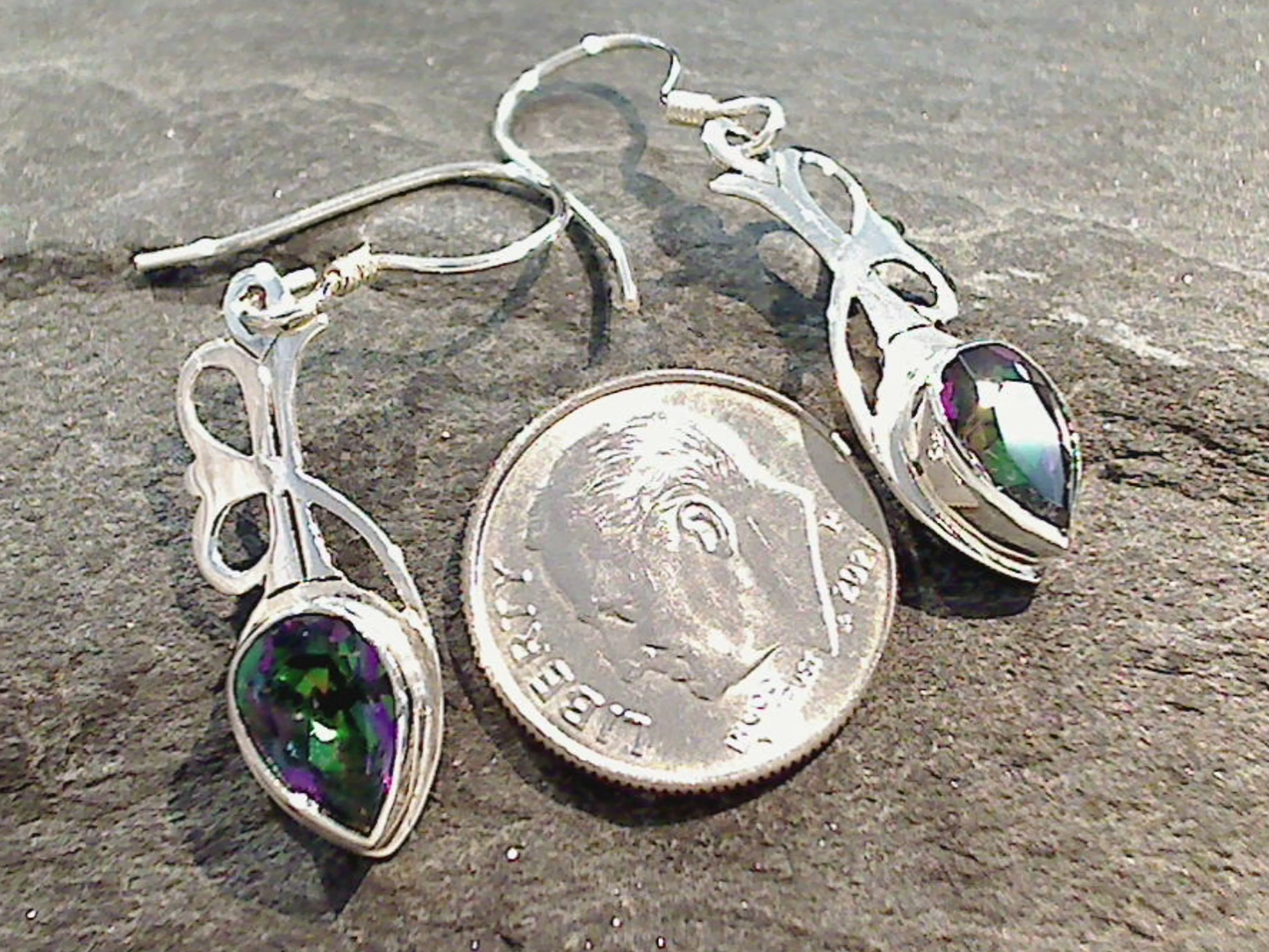 Mystic Topaz, Sterling Silver Earrings