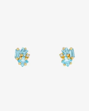 Nadima Blue Topaz Cluster Studs