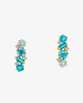 Nadima Light Blue Ombre Bar Studs