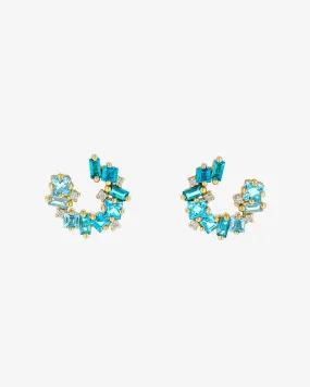 Nadima Light Blue Ombre Mini Spiral Hoops