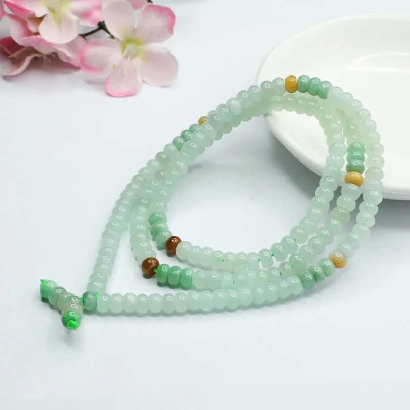 Natural Burmese Jade Necklace, Abacus, Bead Chain Jade Stone