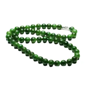 Natural Hetian Jade Necklace Russian Material Jasper Bead Chain Jade Jewelry