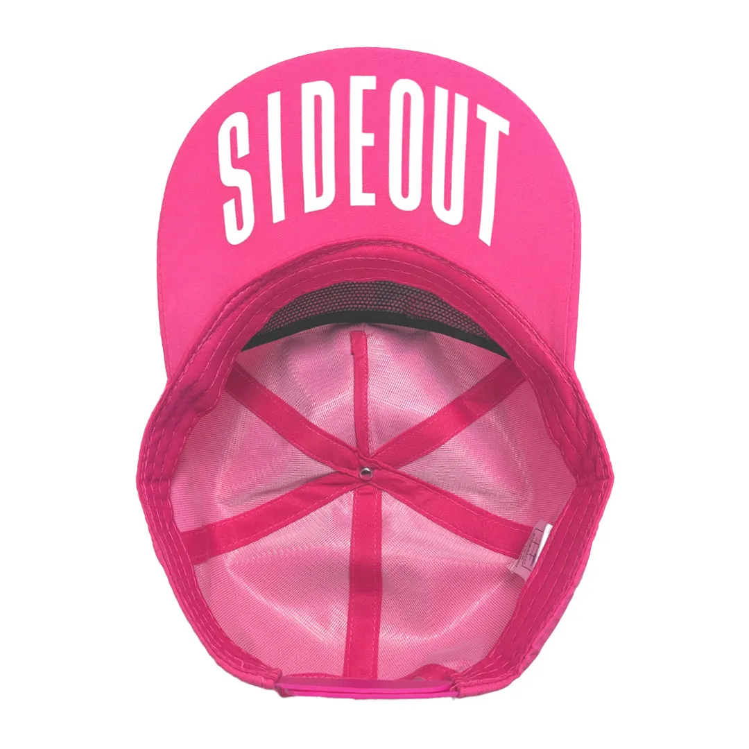 Neon Pink Sideout Flip-Up Cap