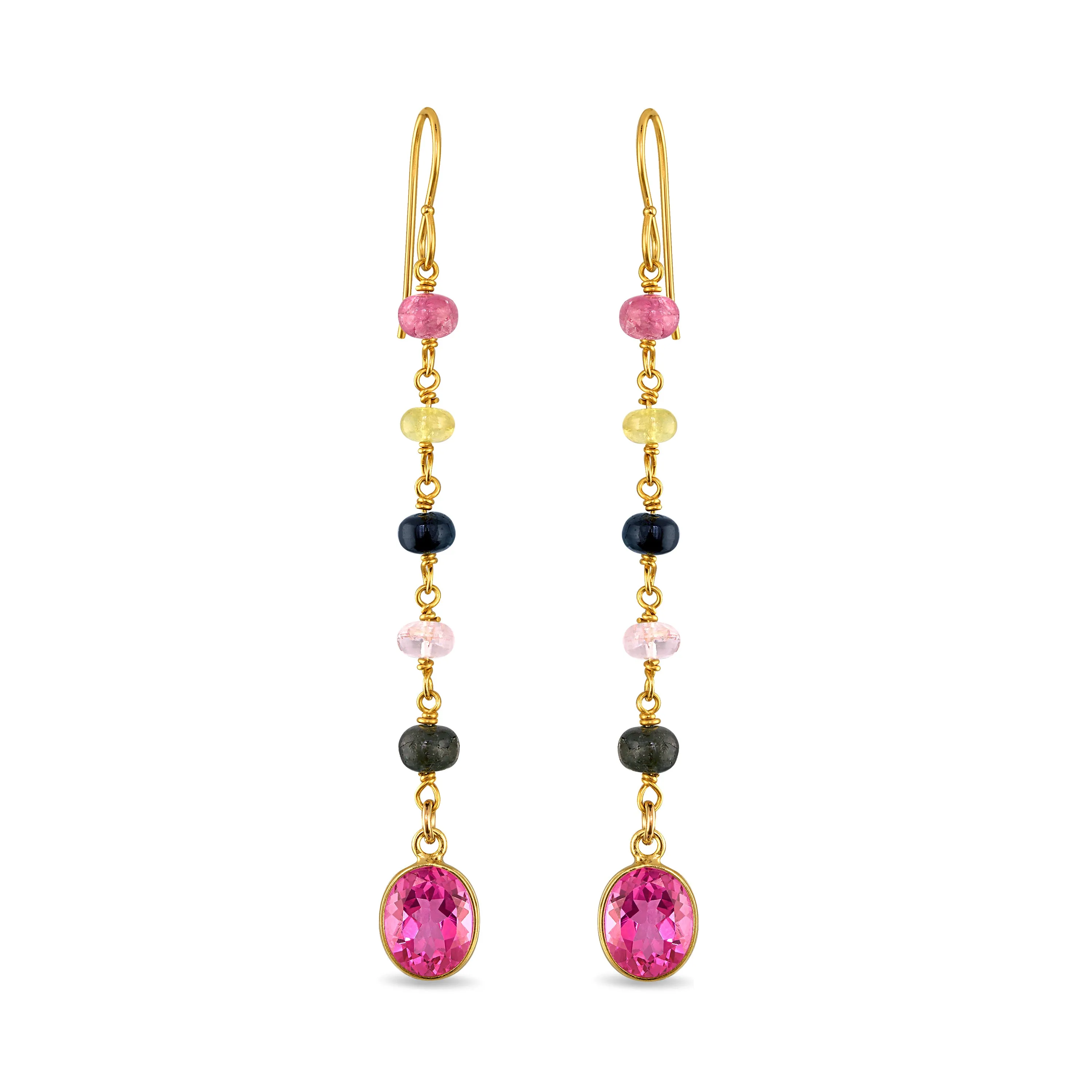 New! Beaded Dangles - Multicolor Tourmaline